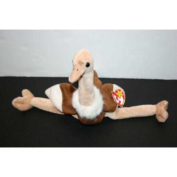 Ty Other - Ty Beanie Baby Stretch the Ostrich 1997 retired 4182 no stamp mark NEW